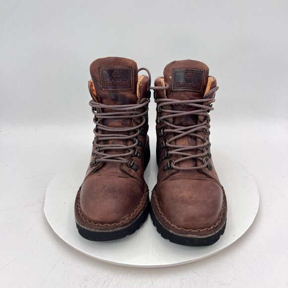 Timberland Men Size 6 Brown Leather Lace Up Hiking Trail Ankle Stomper Boot - Picture 2 of 13